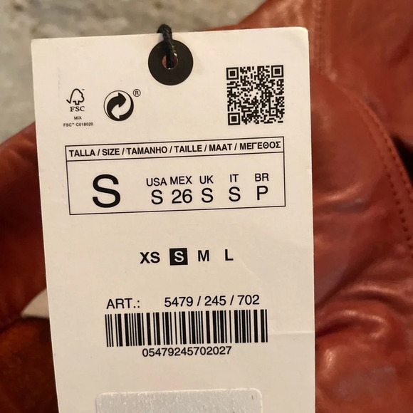 NWT Zara Limited Edition Leather Shirt Dress Small - Picture 5 of 13